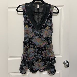 Free People Velvet and Lace Mini Dress Size 2